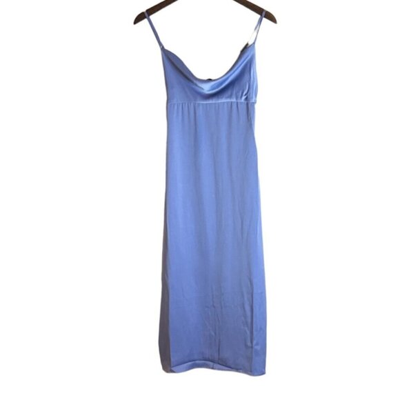 WeWoreWhat Women's Cowl Midi Dress Slate Blue Slip Size 6 NWT - Picture 3 of 7